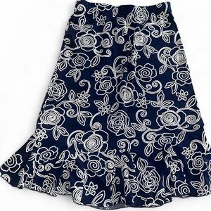 Chic Floral Embroidered A-Line Skirt